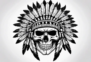 Native American skull tattoo idea