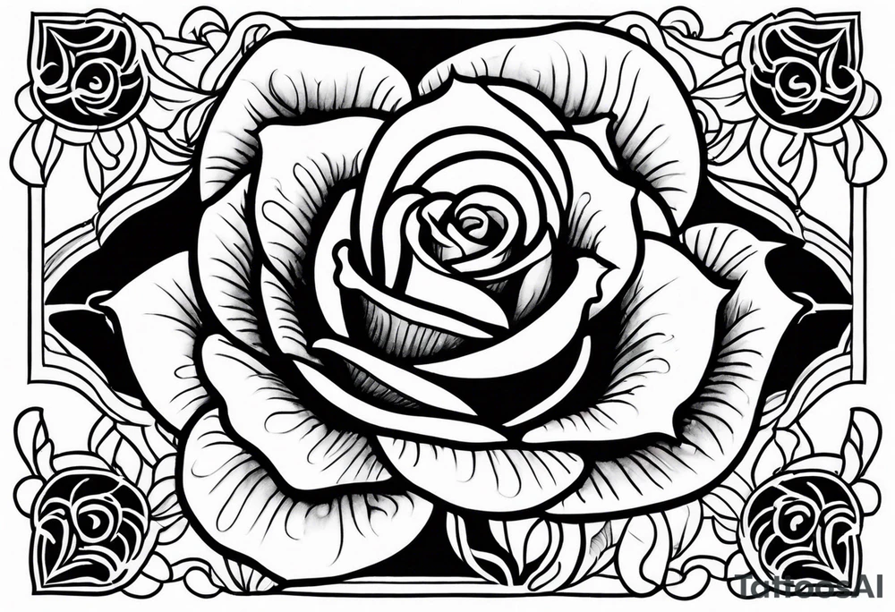 rose pattern tattoo idea