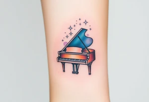 piano under the stars tattoo idea