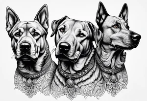A three headed dog tattoo idea