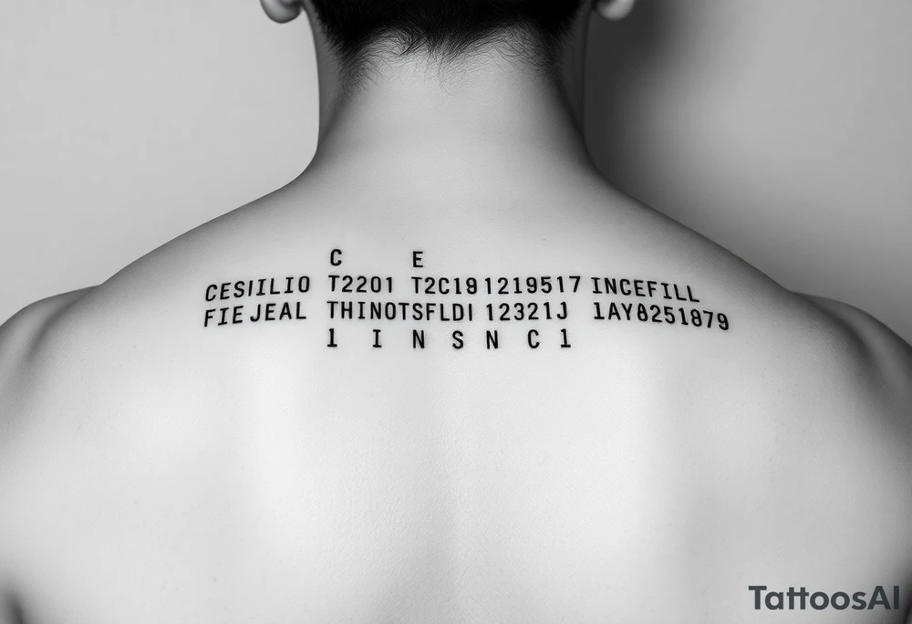 Morse code

Cecilio
Teofila
Eva
Joel
Gigi
Cris Jay
Jonel tattoo idea