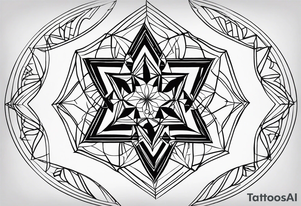 anahata, merkaba, mandala, geometric, cosmi tattoo idea