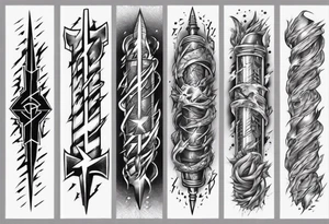 forearm sleeve thunder pattern tattoo idea