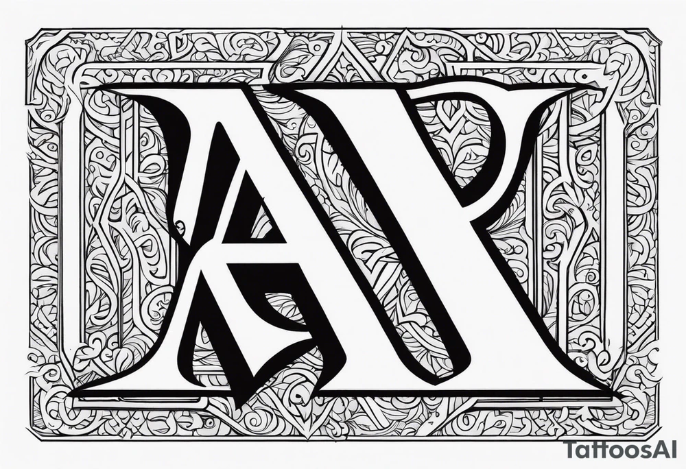 the letters A and R together tattoo idea