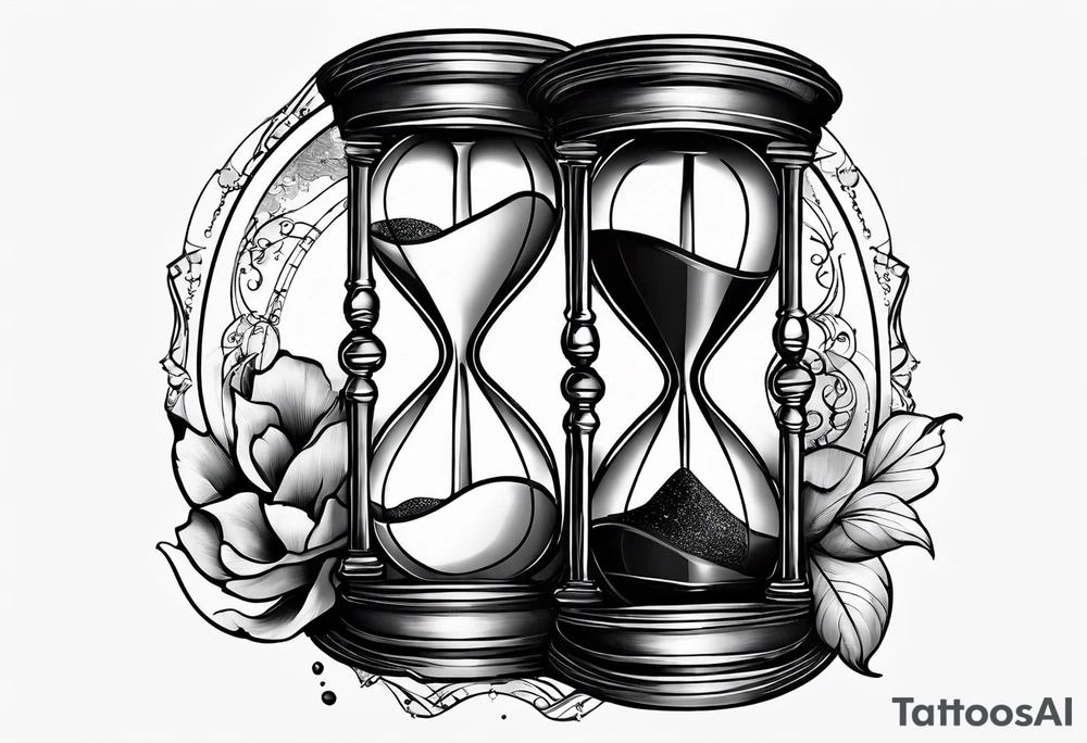 Tattoo signifying making time count. Broken wristwatch sand flying around hourglass tattoo idea Tattoo signifying making time count. Broken wristwatch sand flying around hourglass tattoo idea