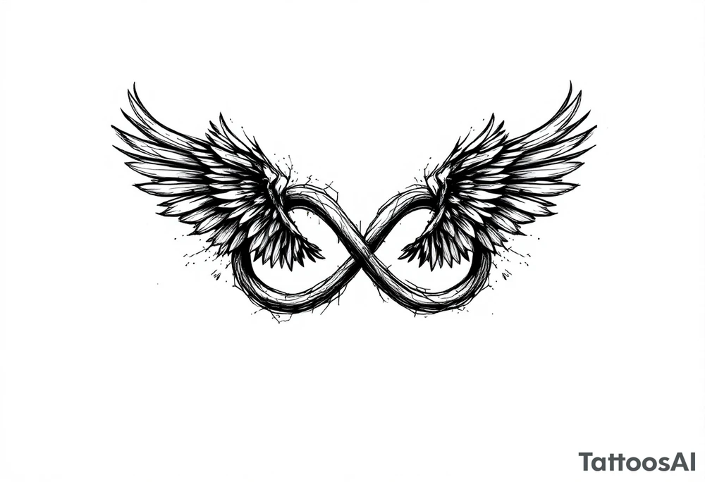 Infinity Loop made of wings tattoo idea
