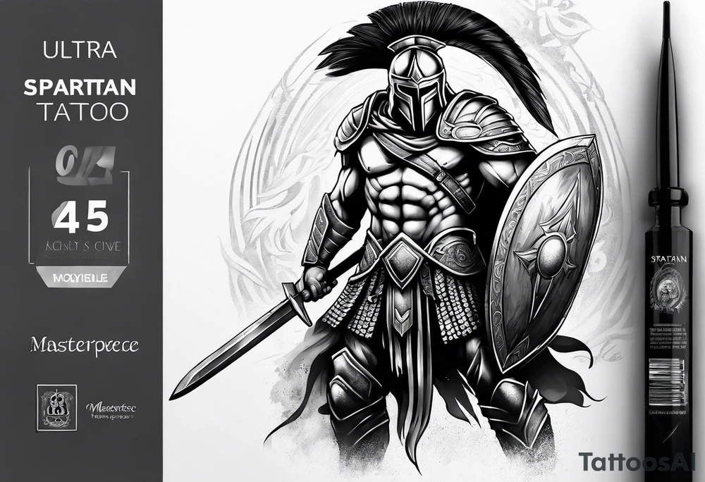 spartan warrior  full body tattoo idea
