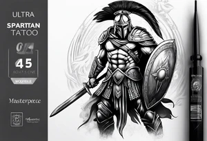 spartan warrior  full body tattoo idea