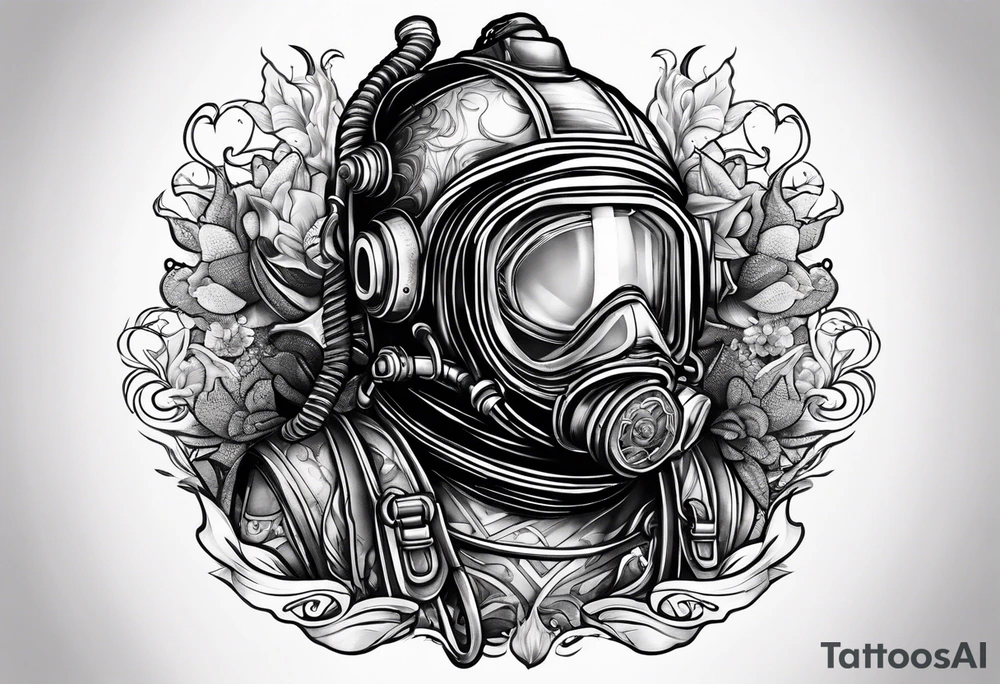 Hebrew scuba diver tattoo idea