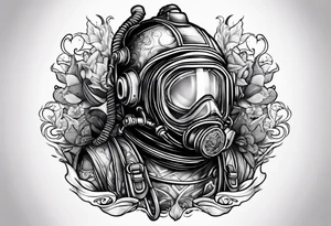Hebrew scuba diver tattoo idea