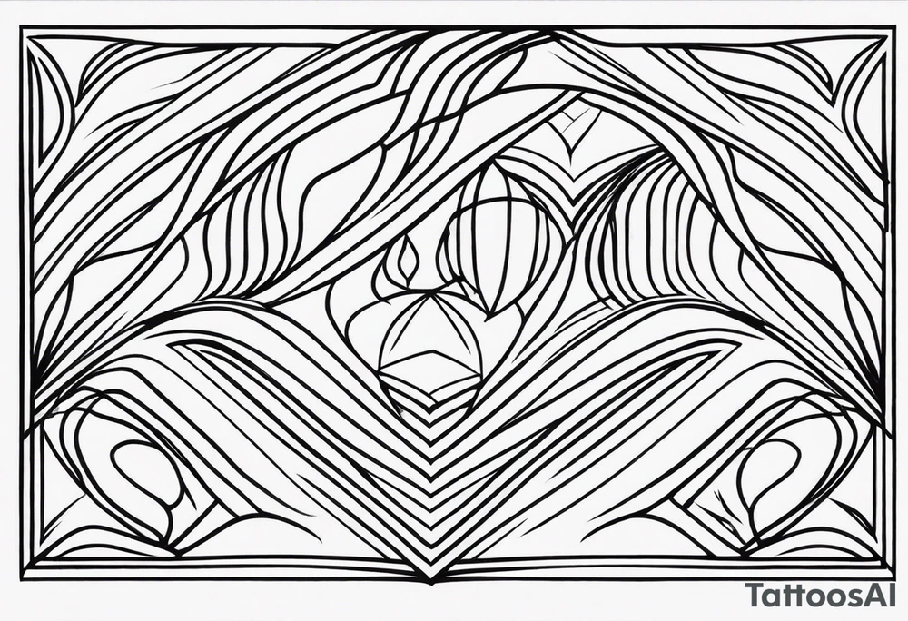 abstract simple lines tribal linework tattoo idea