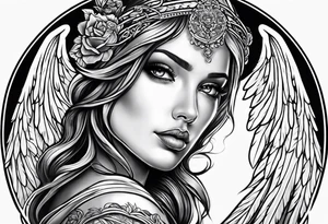 Female angel tattoo idea