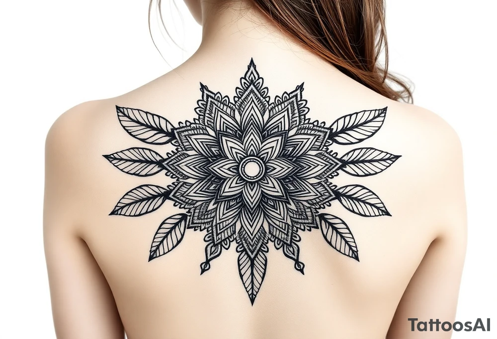 spiritual feathers ornamental mandala shaman tattoo idea