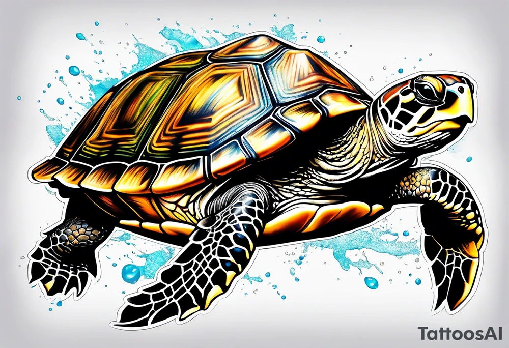 Turtle with the name Taylor in it tattoo idea