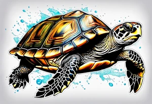 Turtle with the name Taylor in it tattoo idea