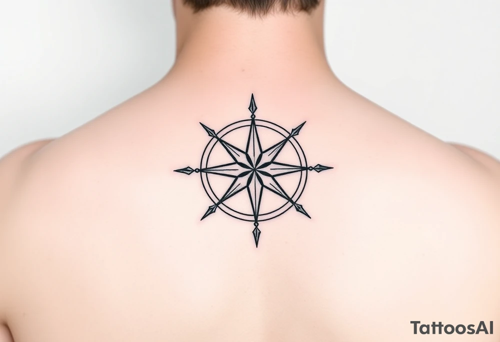 Double layered Compass rose tattoo idea