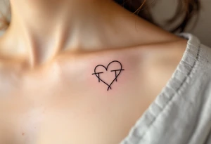 A single continuous-line heart forming the shape of the letter "T", creating a minimalist yet meaningful design. tattoo idea