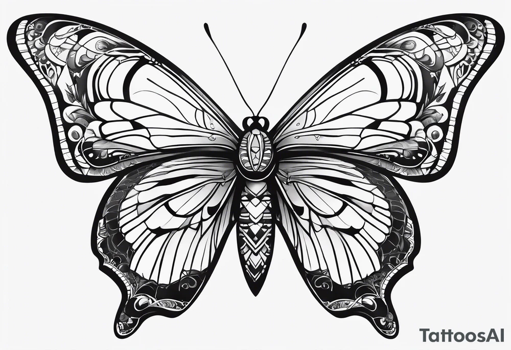 Borboleta minimalista tattoo idea