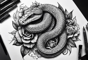 Snake on gun tattoo idea