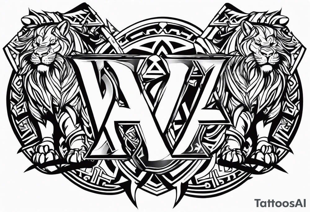 Valhalla sword shield dragon axe Valknut tribal lion tattoo idea Valhalla sword shield dragon axe Valknut tribal lion tattoo idea