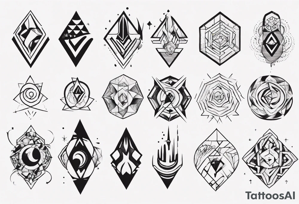 abstract tattoo on the hand tattoo idea