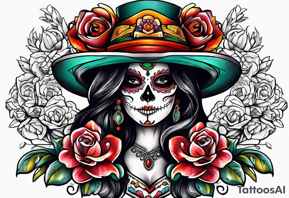 Mexico day of dead tattoo idea