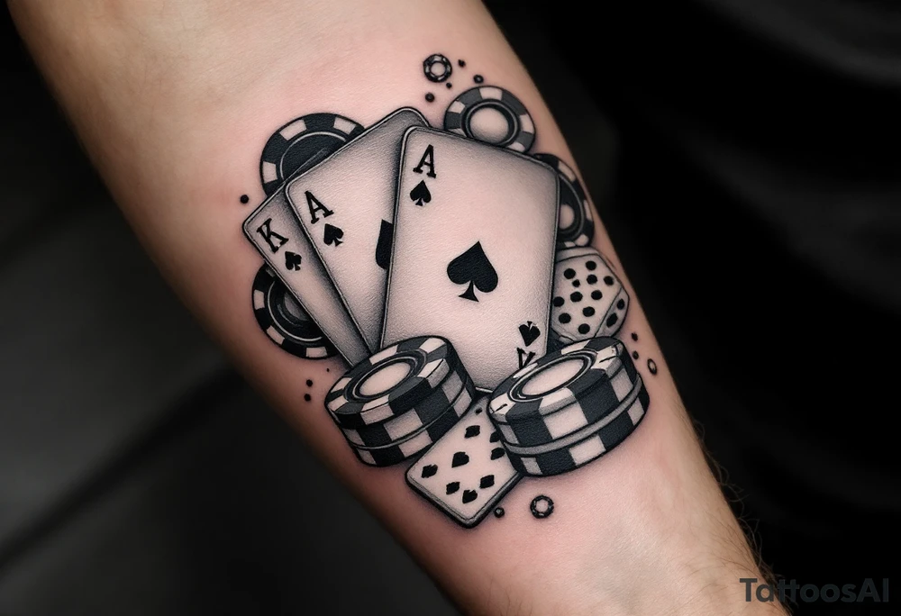 About casino with cards and games in casino tattoo idea