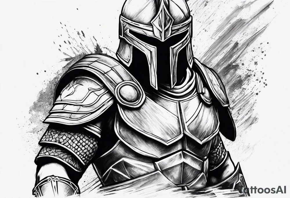 Spartan faceless warrior like the movie 300 tattoo idea