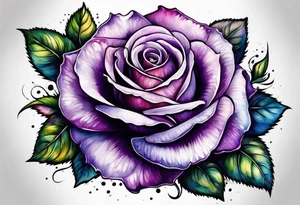 Purple rose tattoo idea