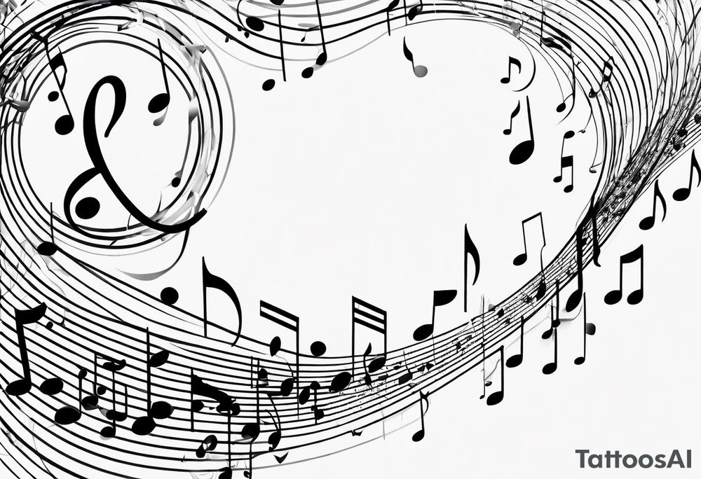 Musical notes depicting the letters R and L tattoo idea