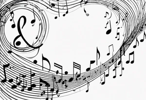 Musical notes depicting the letters R and L tattoo idea