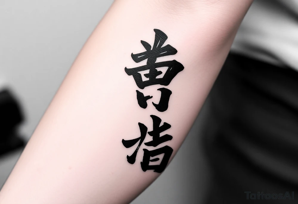 A black and gray tattoo design featuring the Japanese kanji 成長 (growth) and 忍耐 (perseverance), arranged vertically in bold brushstroke ink style. Surround the kanji with subtle martial arts symbolism, like a BJJ belt or grappling figures in motion. Incorporate inspirational energy similar to Kobe Bryant’s Mamba Mentality or Stephen Curry’s faith and discipline, reflected through minimalist elements like a subtle basketball silhouette or flame. The design should feel powerful, clean, and philosophical tattoo idea
