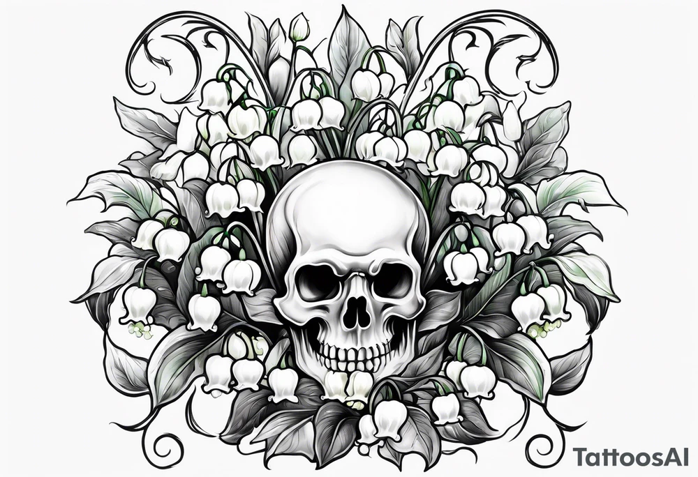 Lily of the valley as ghost tattoo idea
