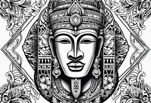 Tribal with only flowers and patterns tattoo idea