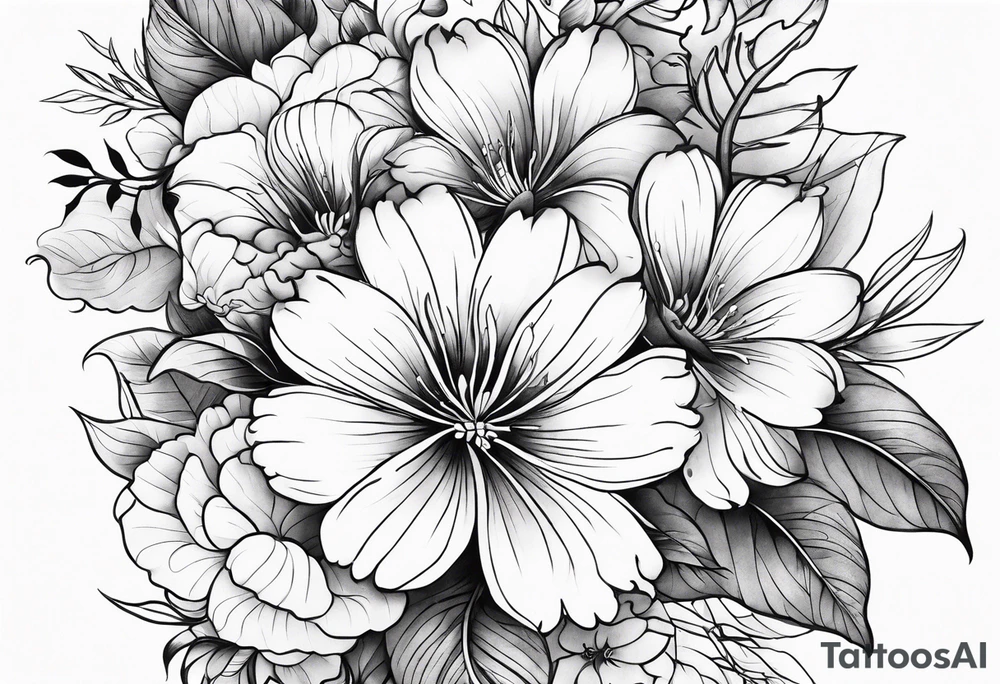 japanese floral tattoo with september 1st birthday tattoo idea