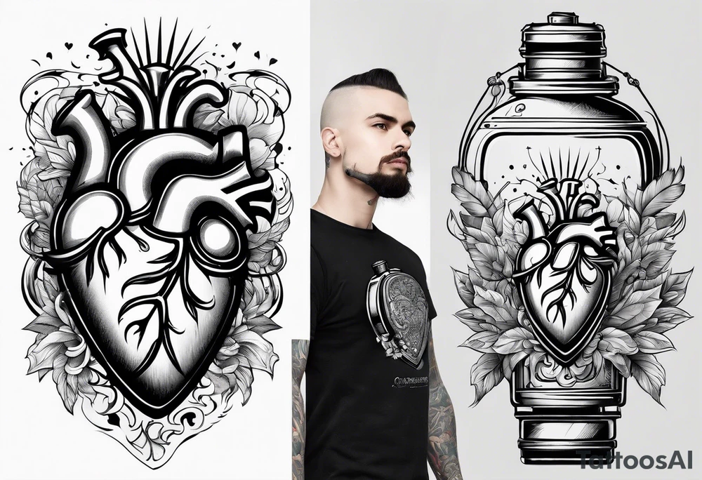 Heart-shaped gas tank tattoo idea