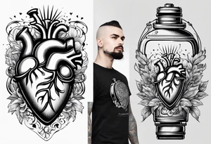 Heart-shaped gas tank tattoo idea