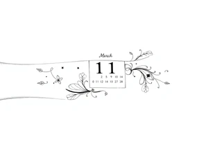 A calendar with 11th March tattoo idea