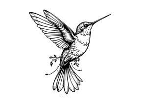 Neo traditional hummingbird tattoo idea