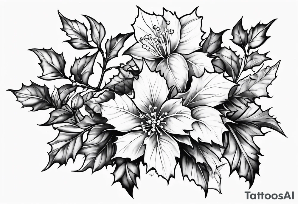 Holly birth flower tattoo idea