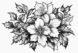Holly birth flower tattoo idea