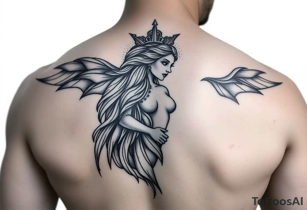 A half Sexy unique Aquarius goddess sleeve tattoo tattoo idea