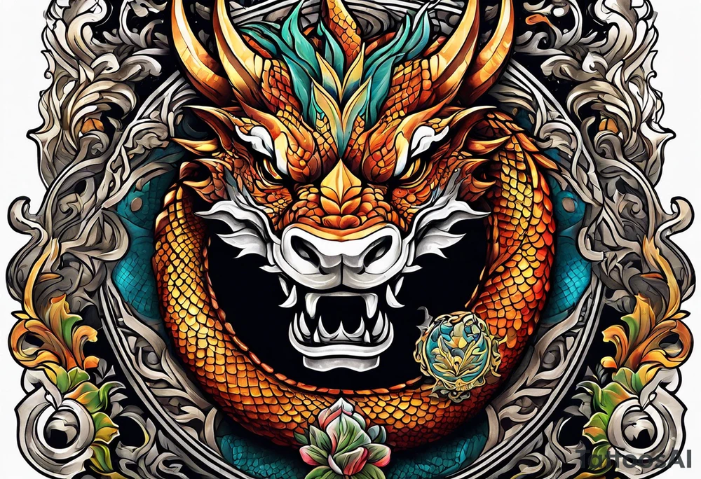"Property of Master Wolek" with Small dragon head tattoo idea