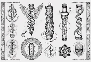 asclepius type 1 diabetes tattoo idea