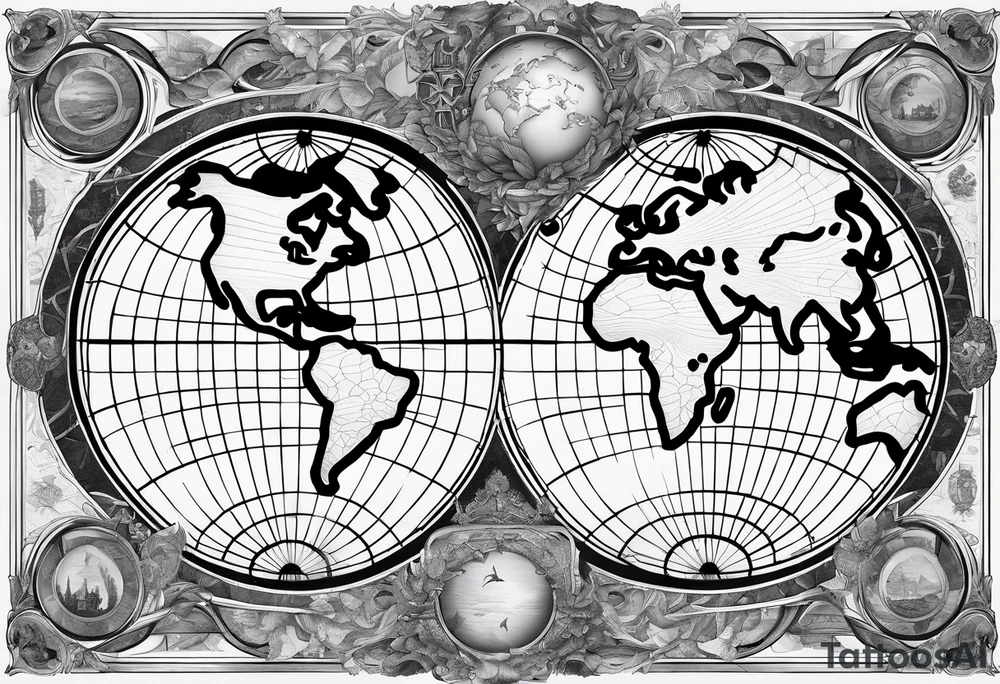 Mapa mundi no antebraco com tattoo idea