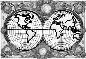 Mapa mundi no antebraco com tattoo idea