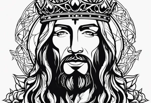 jesus rose thorn crown tattoo idea