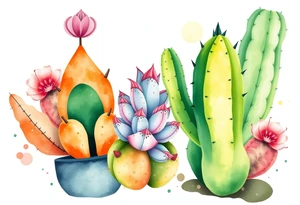Cute cacti tattoo idea