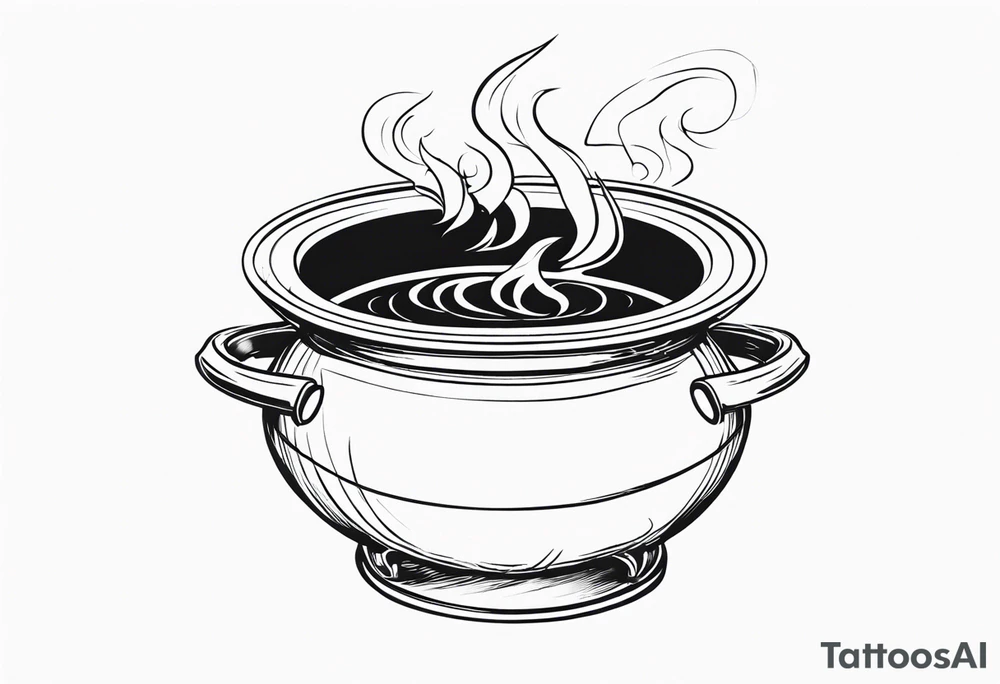 Cauldron with Smoke tattoo idea