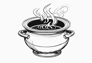 Cauldron with Smoke tattoo idea